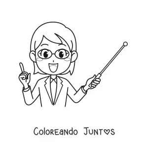 Imagen para colorear de profesora