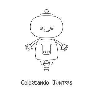 Imagen para colorear de robot kawaii animado