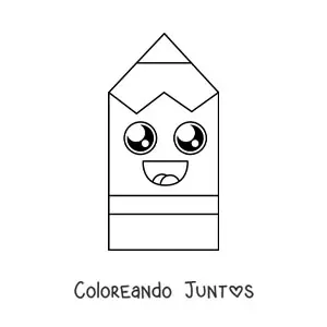 Imagen para colorear de lápiz kawaii