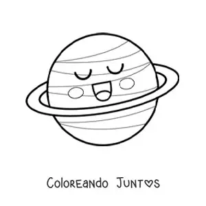 Planeta kawaii grande animado sonriendo