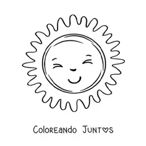Sol kawaii grande animado sonriendo