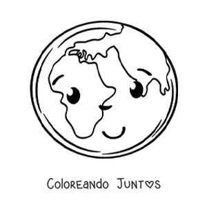 Planeta Tierra kawaii animado bonito