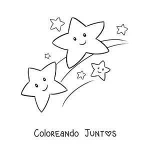 Imagen para colorear de estrellas fugaces animadas