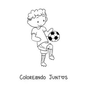 Imagen para colorear de niño futbolista