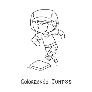 Imagen para colorear de beisbolista corriendo a una base
