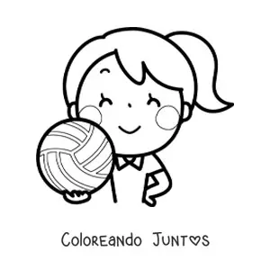 Imagen para colorear de voleibol femeniño
