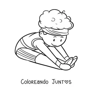 Imagen para colorear de niño gimnasta