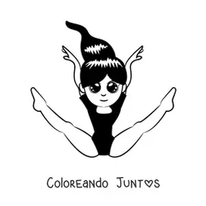 Imagen para colorear de niña tierna haciendo gimnasia artística