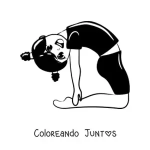 Imagen para colorear de niña kawaii haciendo gimnasia artística