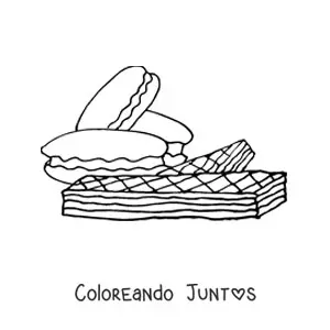 Imagen para colorear de varias galletas rellenas