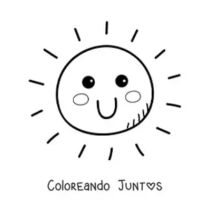 Imagen para colorear de Sol kawaii animado grande