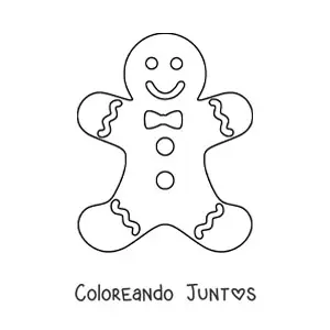 Imagen para colorear de un hombre de jengibre con los brazos extendidos