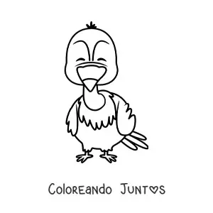 Imagen para colorear de buitre del desierto animado