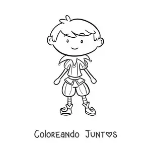 Imagen para colorear de niño disfrazado de Carnaval