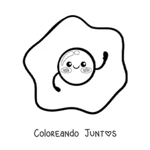Huevo frito kawaii animado fácil