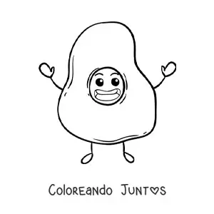 Imagen para colorear de huevo frito grande animado