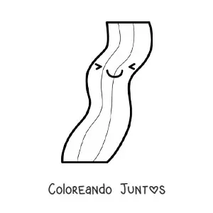 Imagen para colorear de tocino kawaii animado grande