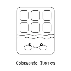 Imagen para colorear de barra de chocolate kawaii