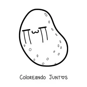 Imagen para colorear de papa kawaii animada llorando