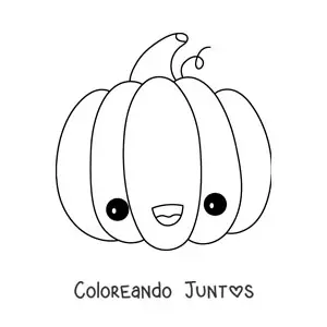 Imagen para colorear de calabaza kawaii
