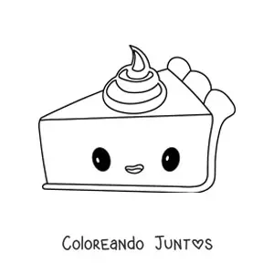 Imagen para colorear de pie de calabaza kawaii