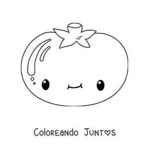 Imagen para colorear de tomate kawaii