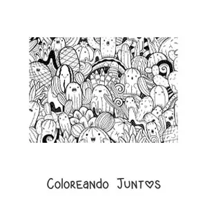 Imagen para colorear de cactus animados