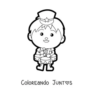 Imagen para colorear de niño tocando tambores en banda marcial