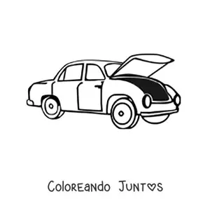 Imagen para colorear de un auto con el capó abierto