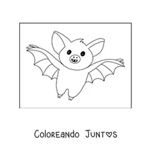 Imagen para colorear de murciélago bonito volando