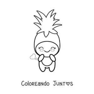 Imagen para colorear de un disfraz de piña