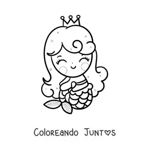 Sirena kawaii sentada