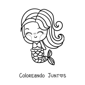 Sirena kawaii riendo