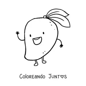 Imagen para colorear de un mango animado saludando