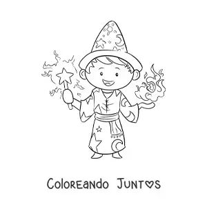 Imagen para colorear de hechicero en un duelo