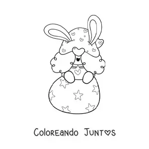 Imagen para colorear de gnomo sentado en un huevo de Pascua