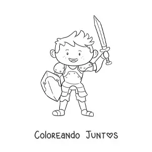 Imagen para colorear de caballero antiguo animado