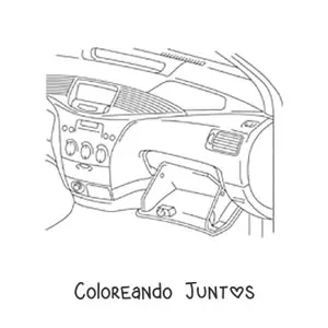 Imagen para colorear de la guantera de un auto
