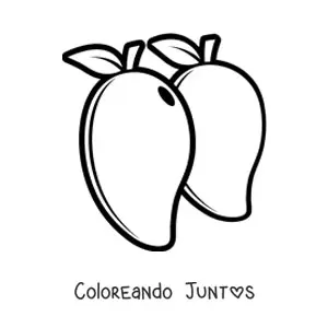 Imagen para colorear de dos mangos