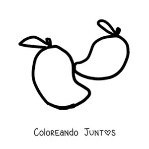 Imagen para colorear de dos mangos