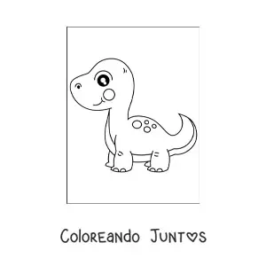 Imagen para colorear de dinosaurio bebé tierno grande
