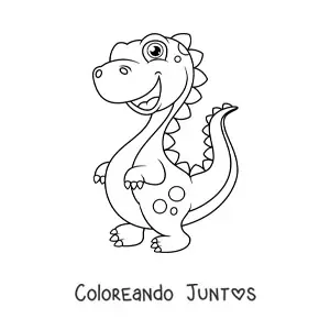 Imagen para colorear de dinosaurio bebé hermoso grande