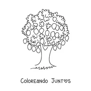Imagen para colorear de un árbol de mango