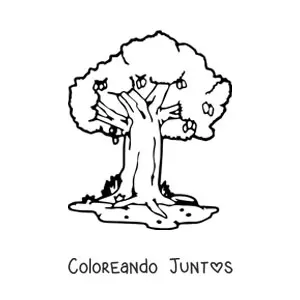 Imagen para colorear de un árbol de mango