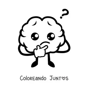 Imagen para colorear de corazón kawaii animado fácil
