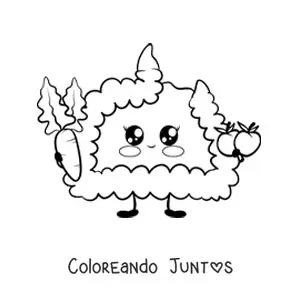 Cerebro kawaii pensando