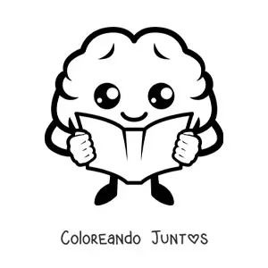 Imagen para colorear de intestino kawaii animado enfermo