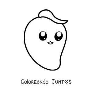 Imagen para colorear de un mango kawaii