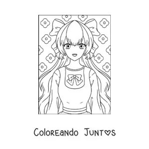 Muñeca anime kawaii con lazo