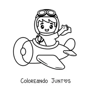 Piloto de avión kawaii